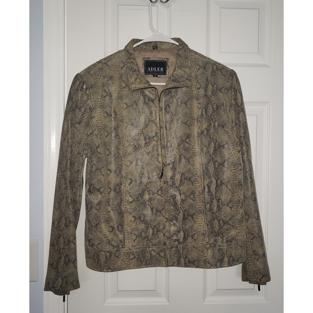Adler Womans Collection Leather Snake Skin Jacket Size Large